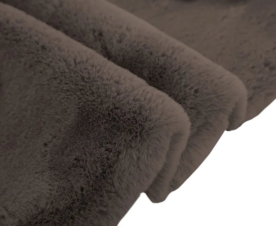 Luxe Home Ruffle Floor Rug 3 X 5 Ft Colour Cocoa