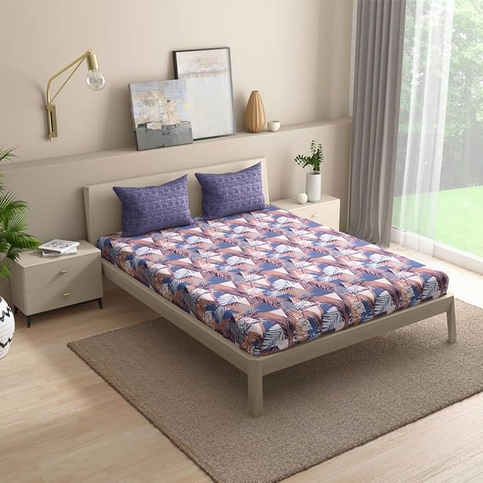 Wakefit Bedsheet For King Size Bedsheet King Size Bed Cotton 2 Pillow Covers Elastic Fitted Sheet Mambo Multicolor