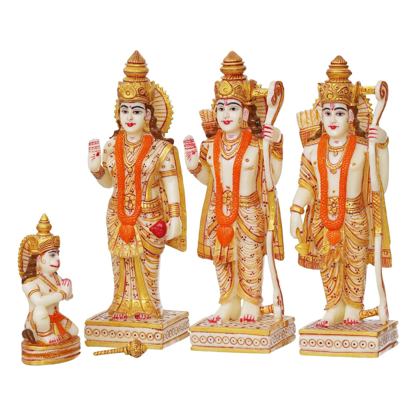 Ram darbar Idol Sita Statue Hanuman Laxman Idol Antique Finish Home D?cor Marble God Statue