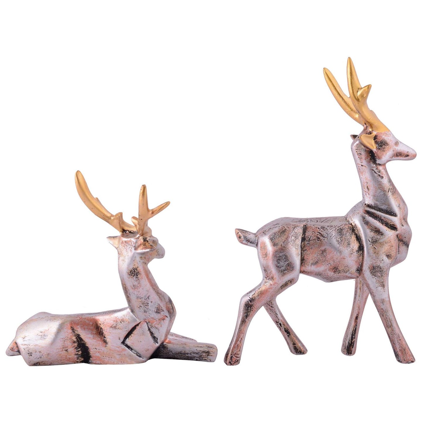 Resin Deer Head Showpiece Animal Figurine for Table Top Good Luck Vaastu Statue