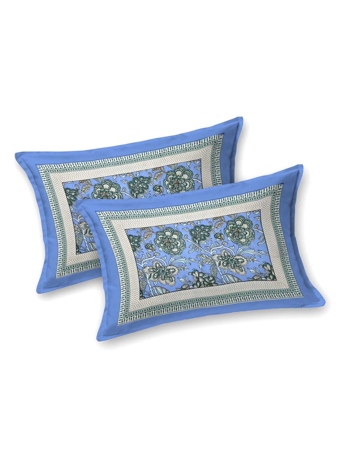 100% Pure Cotton Traditional Printed Bedsheet for Double Bed King Size Bedsheet with 2 Pillow Covers
