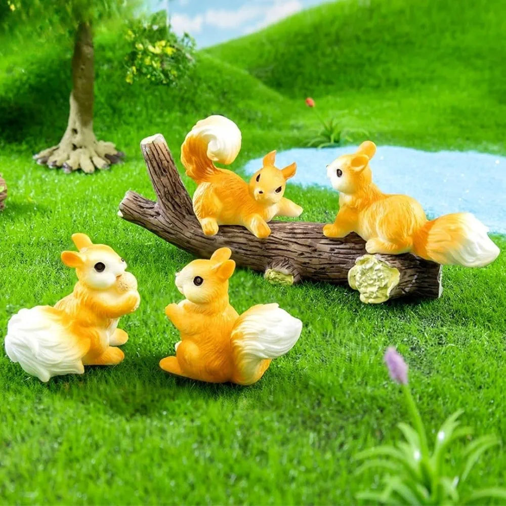 Satyam Kraft Resin 1 Set Squirrel Miniature Figurines Showpiece