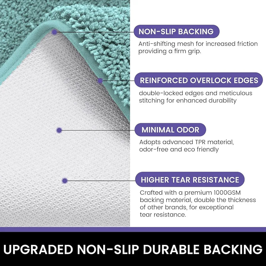 Luxe Home International Microfibre Luxe Home Runner Super Soft Anti Skid Newman Rug For Bedroom Colour Aqua