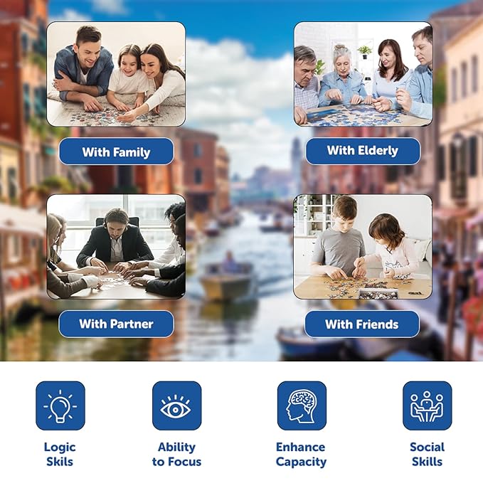 Mini Leaves Cinque Terre Wooden Puzzle Game | 108 Pieces Italy, Italian Jigsaw Puzzle Toy | Family Entertainment & Boarding Game