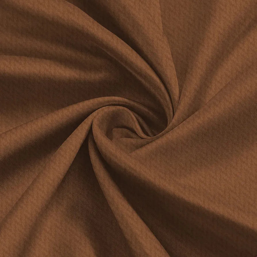 Divine Casa Zigzag Design Window Curtain 5 Feet Colour Brown Lightweight Polyester Panel with Metal Grommets for Home Decor (Pack of 1)
