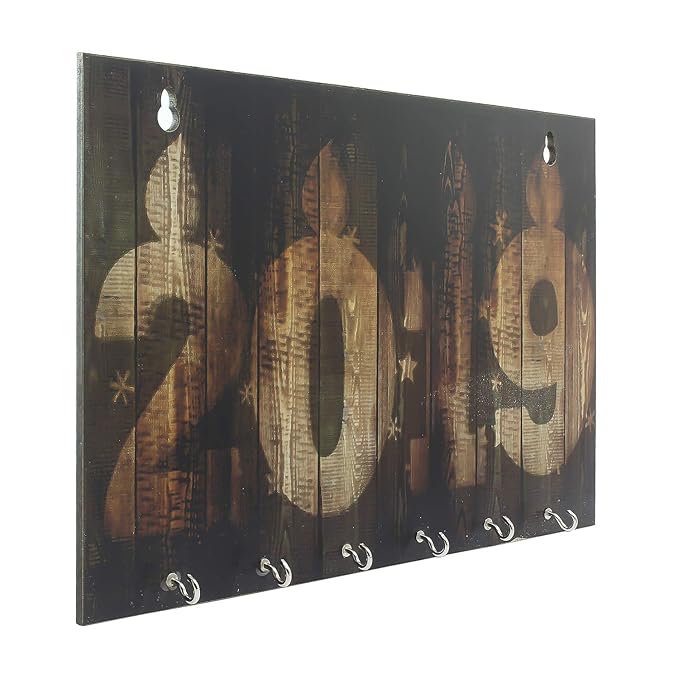 Ecraftindia 2019 Theme Wooden Key Holder With 6 Hooks