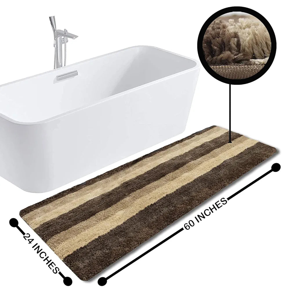 Luxe Home Jericho Runner 2500 Gsm Super Soft Microfiber Anti-Skid Washable Runner Colour Amaber 2x5 Feet