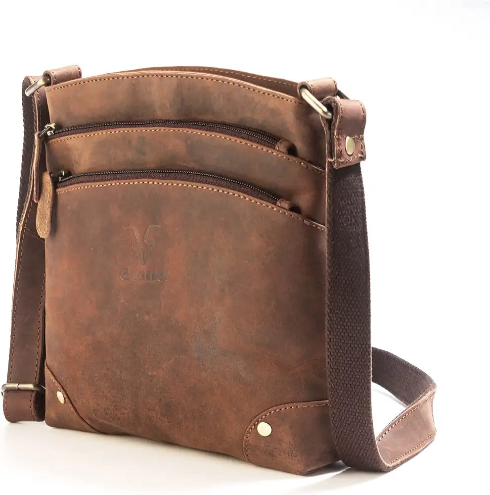 Goatter Genuine Leather 9.5" Inch Sling Cross-BodyBag for Girls And Women,