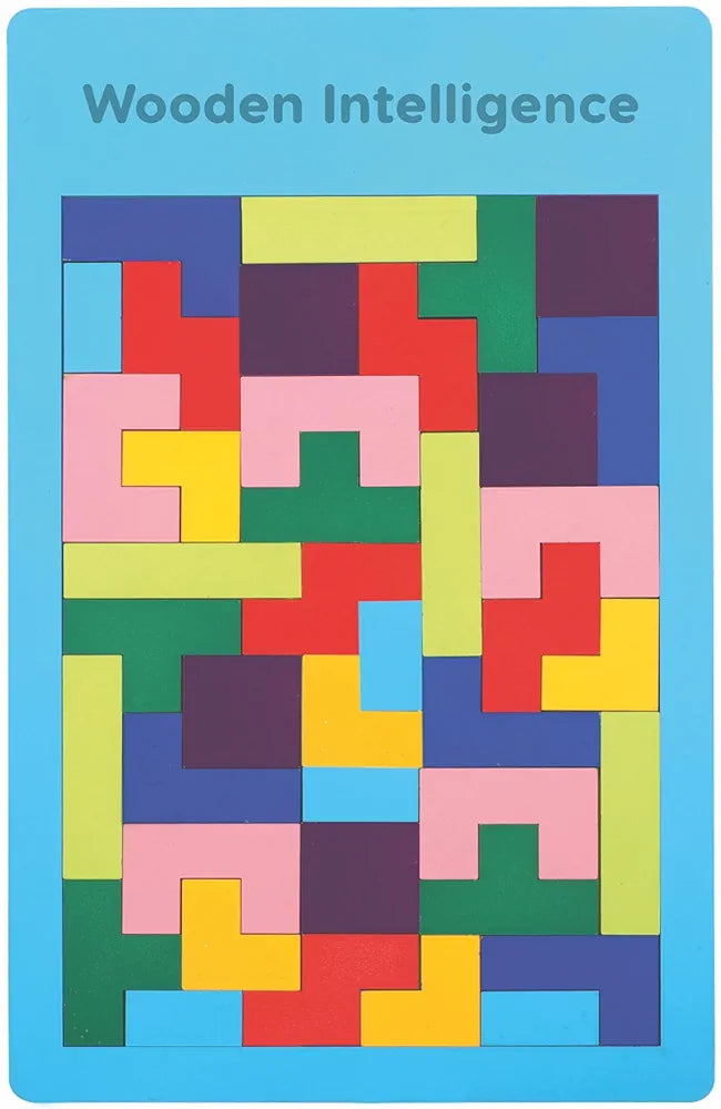 SPARTAN KIDS® Wooden Intelligence Puzzle Game for Kids Ages 3-8 - 40-Piece Educational Toy with Colorful 3D Blocks, Boost Creativity and Problem-Solving Skills - Perfect for Learning and Fun