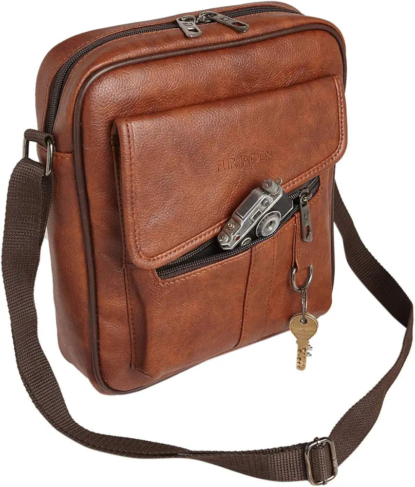 FUR JADEN Sling Cross Body Travel Office Business Messenger one Side Shoulder Bag Unisex