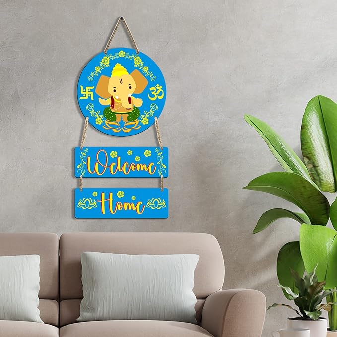 Sehaz Artworks Home Decor Items for Living Room Wooden Wall Hangings for Home Welcome Home, 60 Cm
