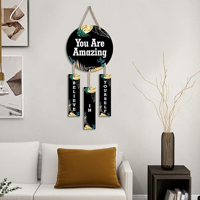 Sehaz Artworks Wooden Wall Hangings for Home Decoration Home Decor Items for Living Positive Room