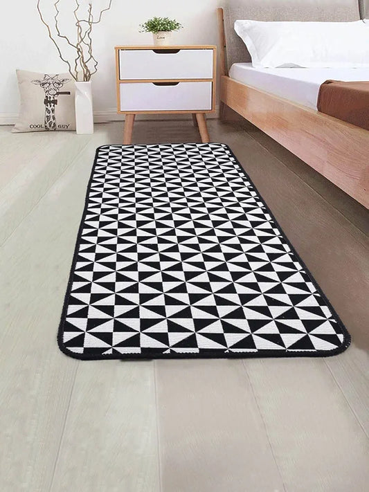 Saral Home Firki Designer Soft Cotton Durable & Washable Multipurpose Runner Colour Black