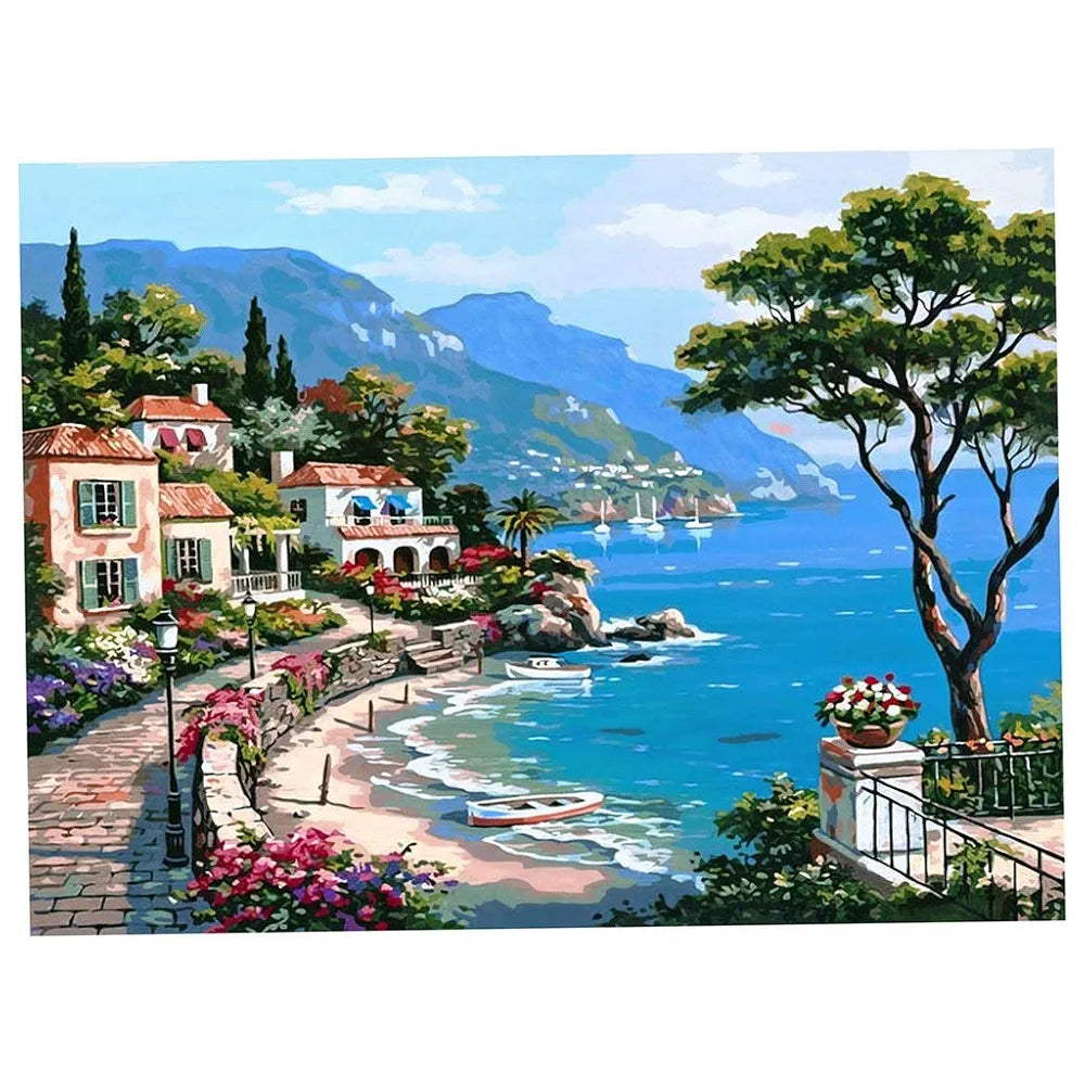 HASTHIP Paint by Numbers Kits, DIY Oil Painting, Canvas Paint by Numbers for Kits and Adults Kids Drawing Learning Class Craft Decor Home - 16 * 20 Inch, Multicolour