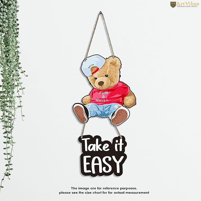 Artvibes Cute Teddy Wooden Wall Hanging With Quotes for Home Decor | Modern Decoration | Artworks Wall Hangings