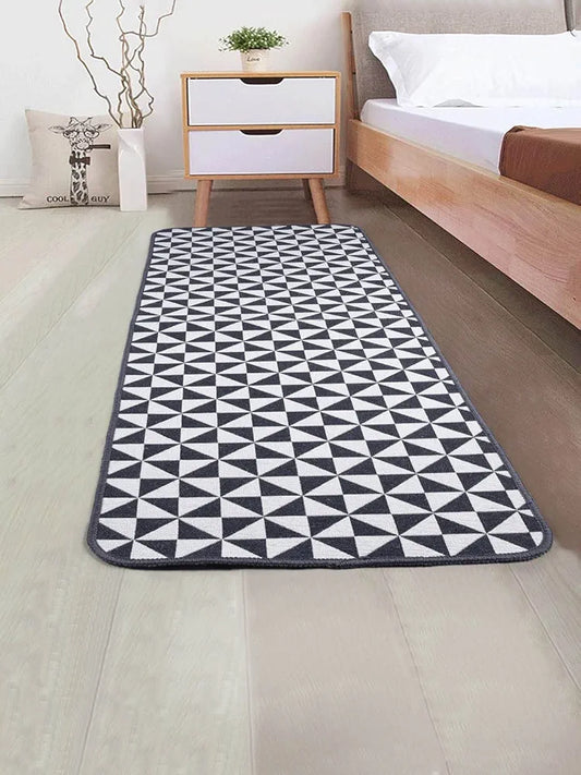 Saral Home Firki Designer Soft Cotton Durable & Washable Multipurpose Runner Colour Grey