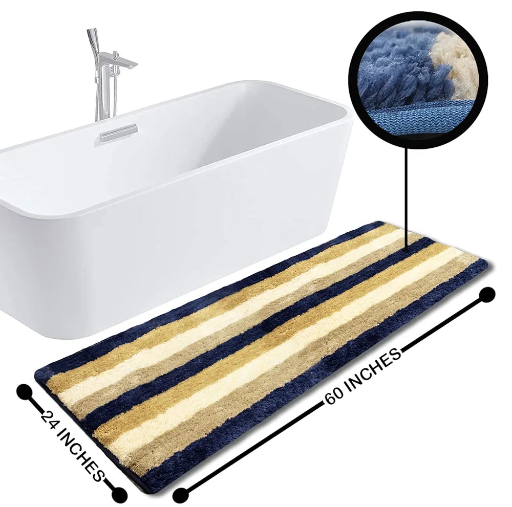 Luxe Home Jericho Runner 2500 Gsm Super Soft Microfiber Anti-Skid Washable Runner Colour Sky 2x5 Feet