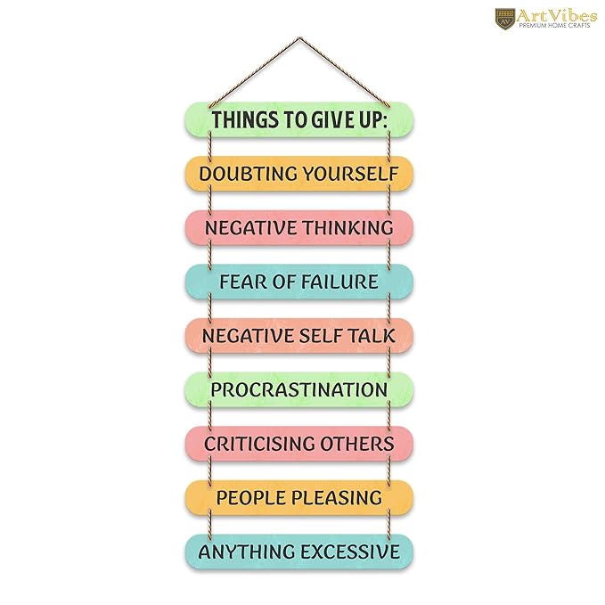 Artvibes Decorative Positive Quotes Printed Mdf Wooden Wall Hanging