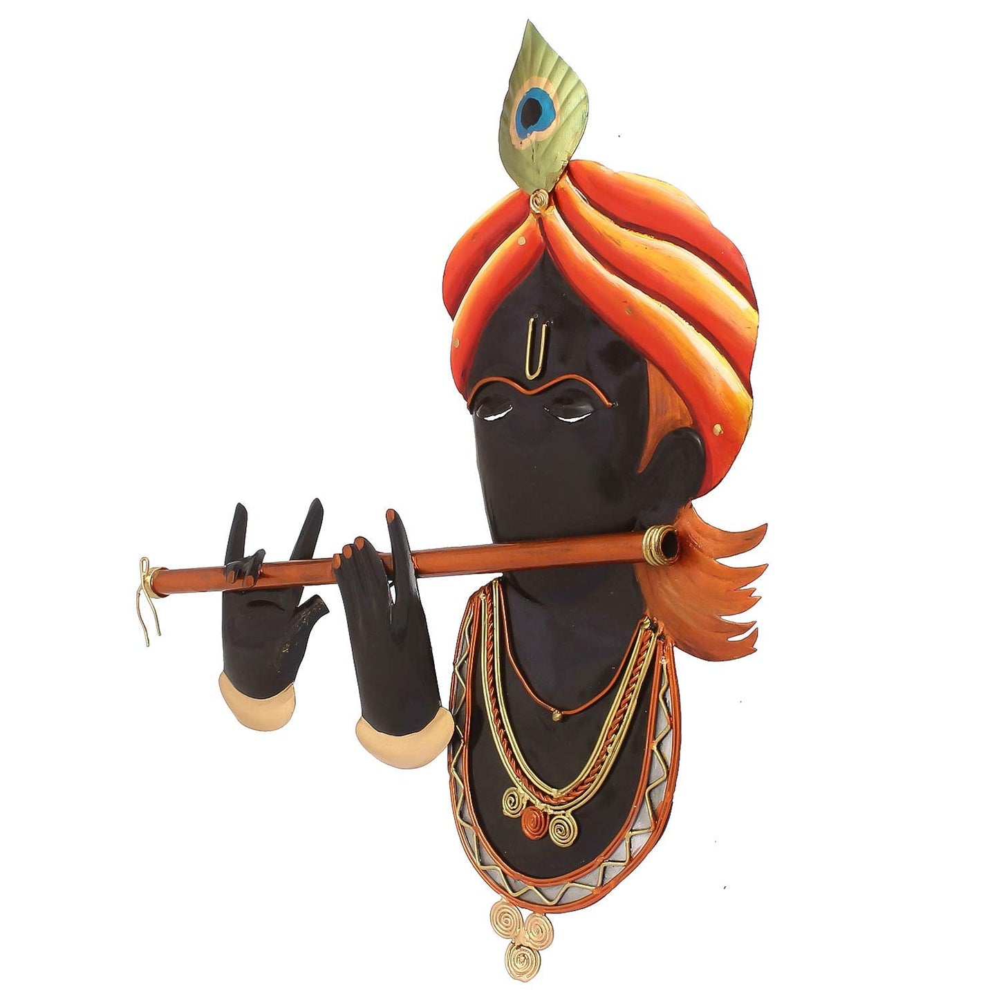 Ecraftindia Iron Lord Krishna Playing Flute/ Bansuri Wall Hanging
