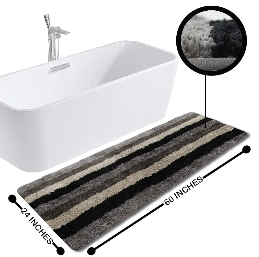 Luxe Home Jericho Runner 2500 Gsm Super Soft Microfiber Anti-Skid Washable Runner Colour Shadow 2x5 Feet