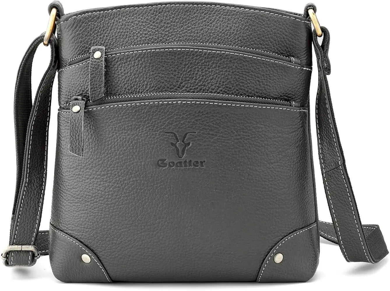 Goatter Genuine Leather 9.5" Inch Sling Cross-BodyBag for Girls And Women,