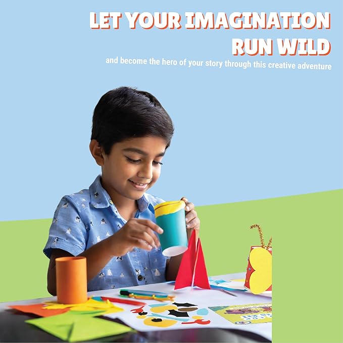 Kalakaram Paper Craft Kit for Kids Diy Fun Activity Kit | Paper Cup Painting and Craft Kit | Kids Educational Activity Kit