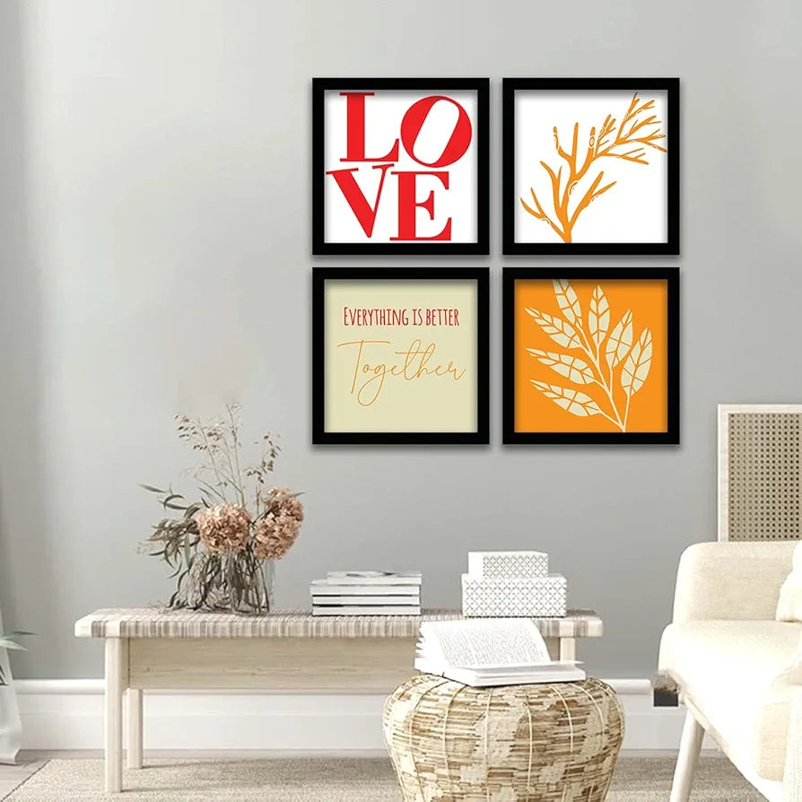 Kotart Love Family Quotes Frames for Wall Decor Set of 4