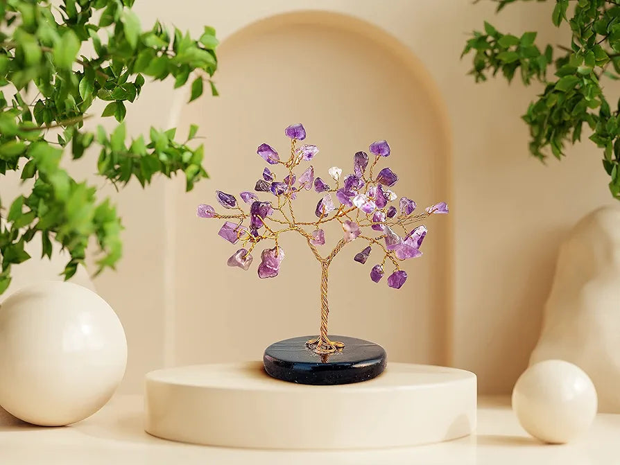 Reikved Amethyst Tree - Crystal Tree for Good Luck