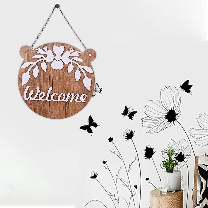 Sehaz Artworks Wooden Wall Hangings Home Décor Items Home Decoration Items Welcome-WHT