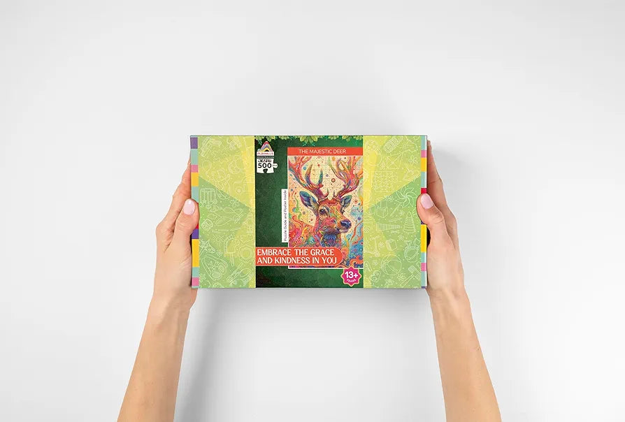 Playhills Spirit Animal The Majestic Deer Wooden Jigsaw Puzzle for Children and Adults 13+ Years| Perfect Puzzle for Party and Family Activity Games