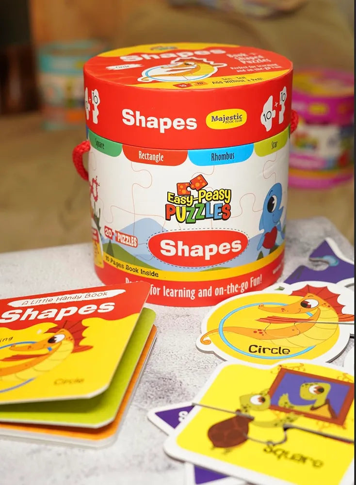 The Book Tree Shapes Puzzle Box for Kids I Educational Toy for Kids Age 2+ I 20 Shaped Jigsaw Puzzle Pieces and 1 Story Book for Early Learning I A for Children by Majestic Book Club