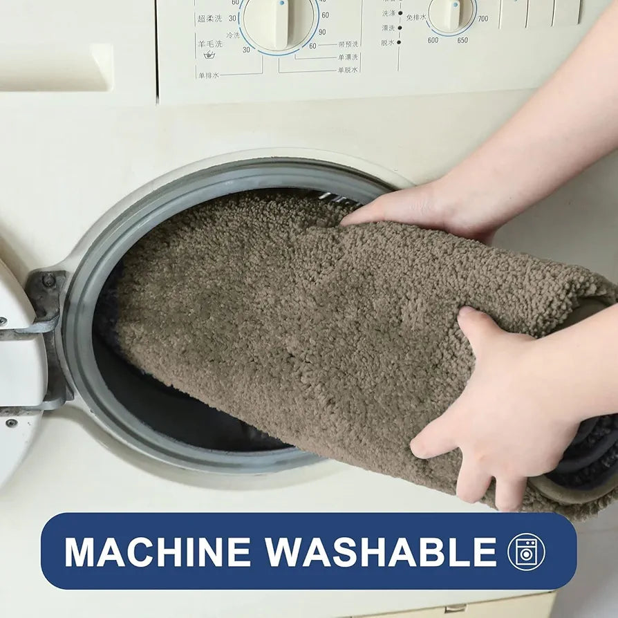 Luxe Home International Microfibre Rectangular Bath mat Super Soft Anti Skid Newman Mats For Bathroom 40X60 Cm,Taupe