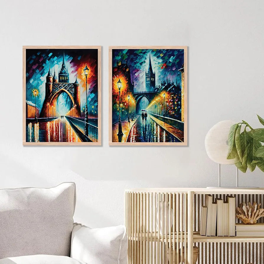 Kotart Premium Digital Painting with Frame Iconic City Painting Design 02 Pack of 2