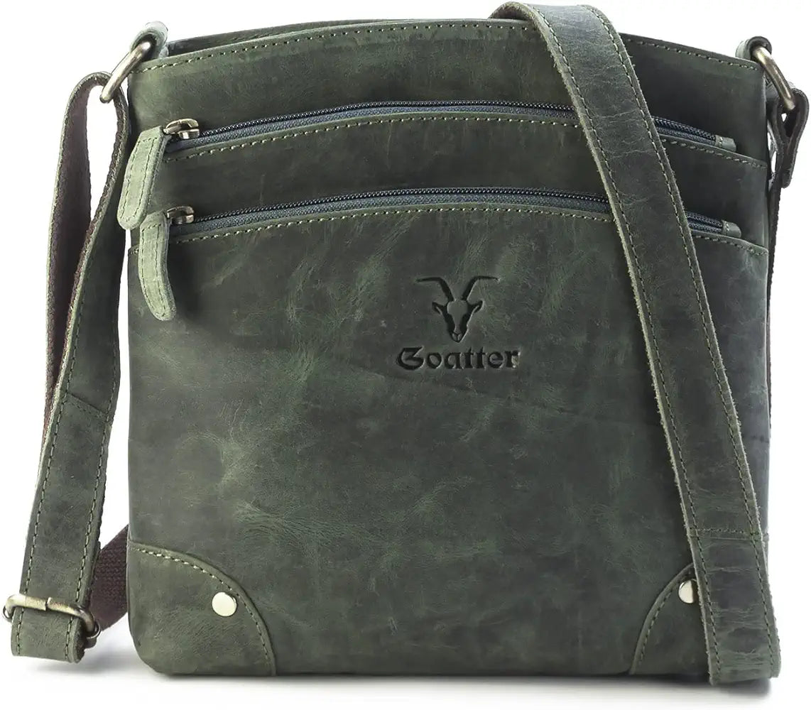 Goatter Genuine Leather 9.5" Inch Sling Cross-BodyBag for Girls And Women,