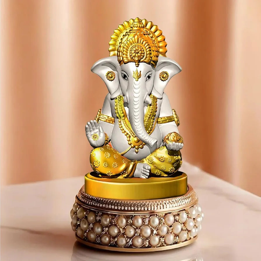 Jd Fresh Resin Ganesh Idol For Home - White