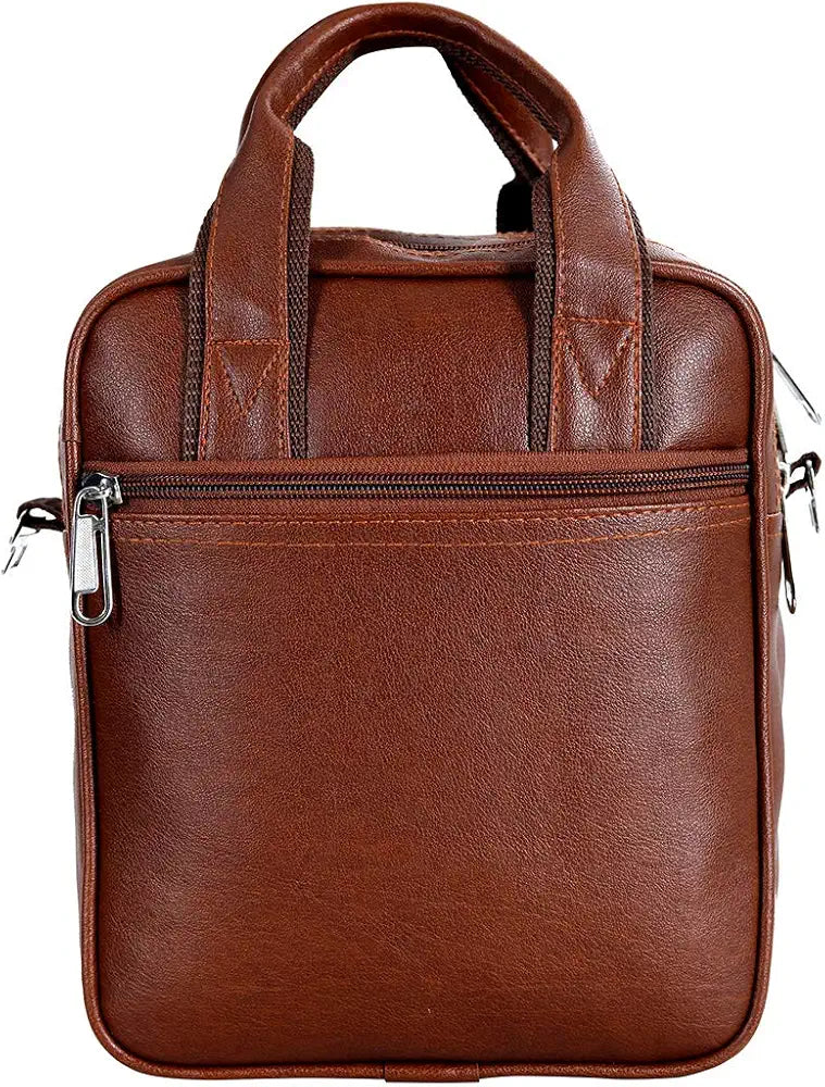 Stylish Pu Leather Men Sling Bag Messenger Cross Body Slim Bag Travel Work Office Business One Side Shoulder Bag Cash Collection for Daily Use for Men Women Satchel Bags