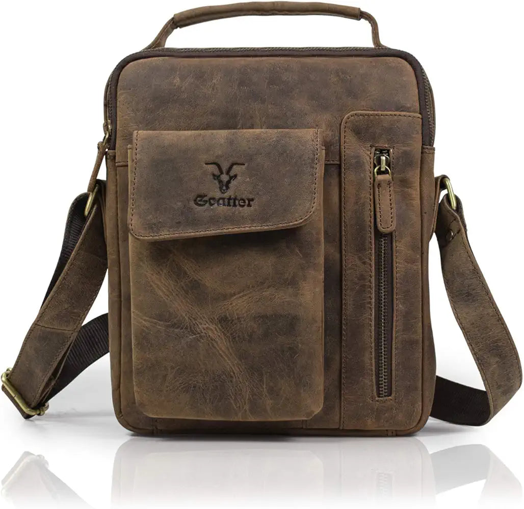 Goatter Hunter Leather 11”Inch Messenger Bag For Men GTHT-08