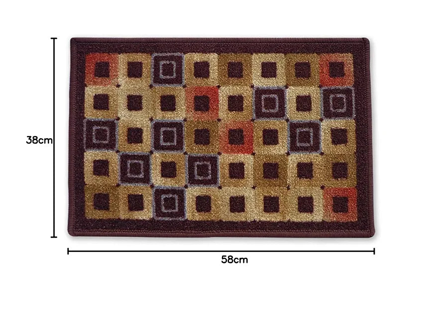 Status Contract Nylon Anti Slip Floor Door Mat in Home Kitchen Office Entrance Mats Rectangular Colour Brown