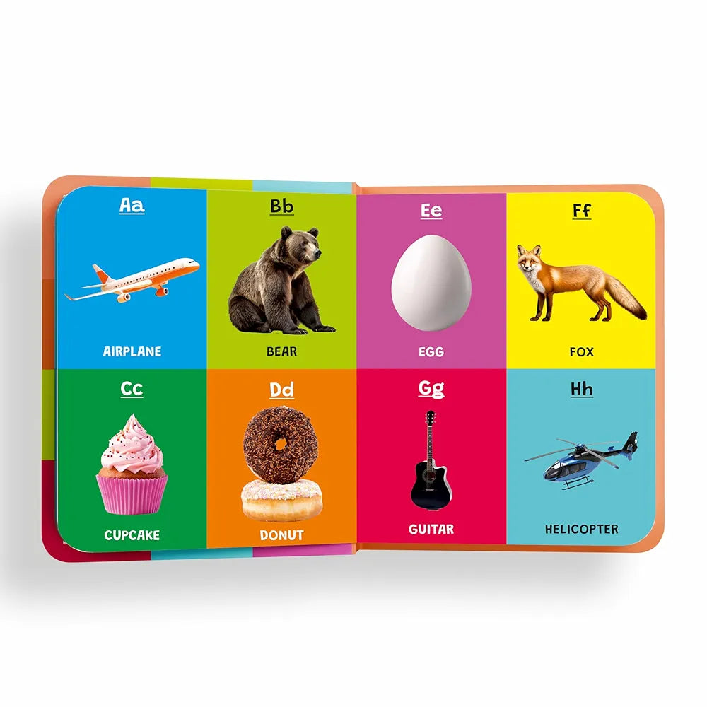 My First Padded Board Book of 4-in-1 Alphabet, Numbers, Colors, Shapes - Early Learning Books for Children Ages 1-3 Years