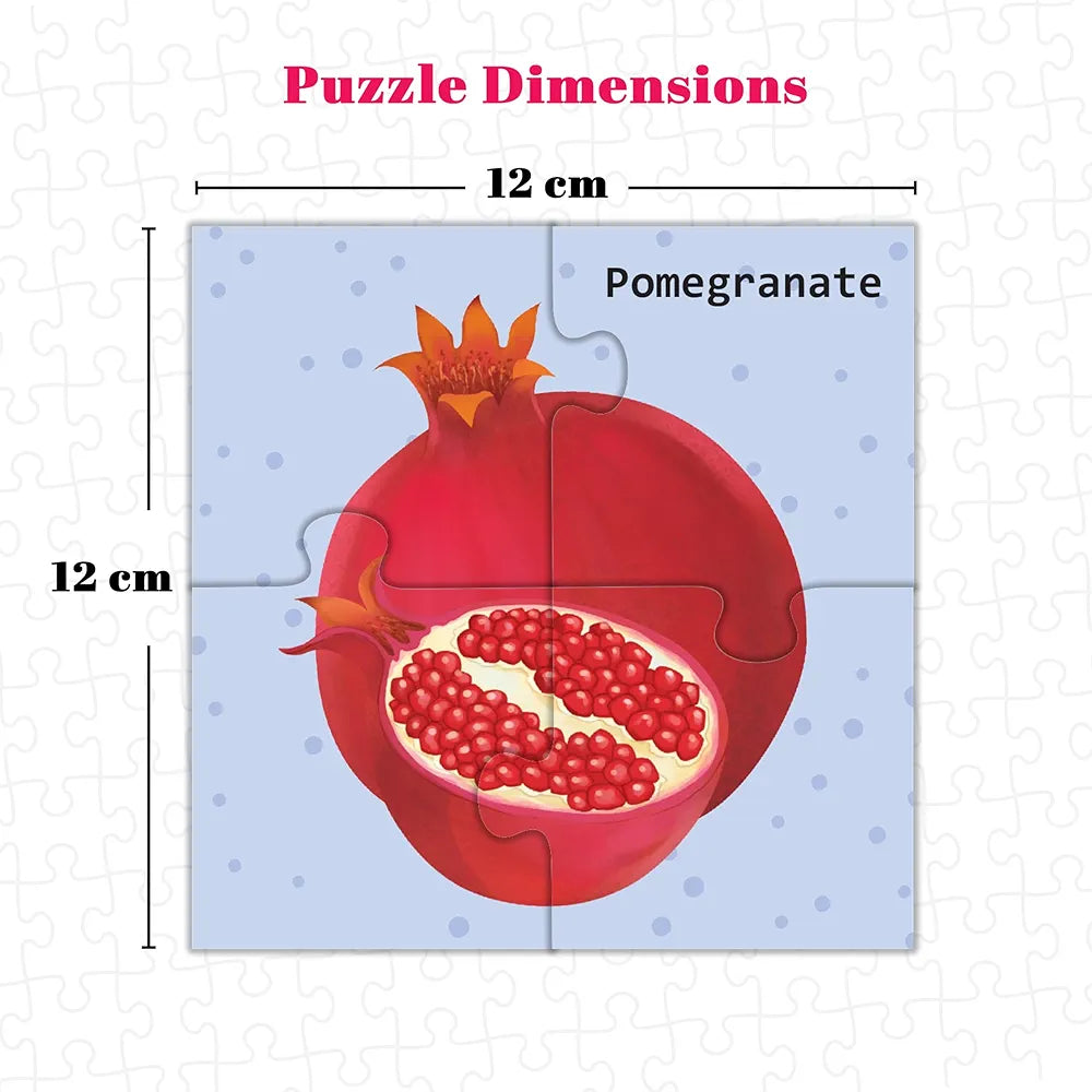 THE BOOK TREE Bright Brain Fruits 48 Piece Paper Jigsaw Puzzle For Preschoolers, Educational Toy For Learning Fruits, Gifts For Kids Ages 3 To 6 By Majestic Book Club,Multicolor