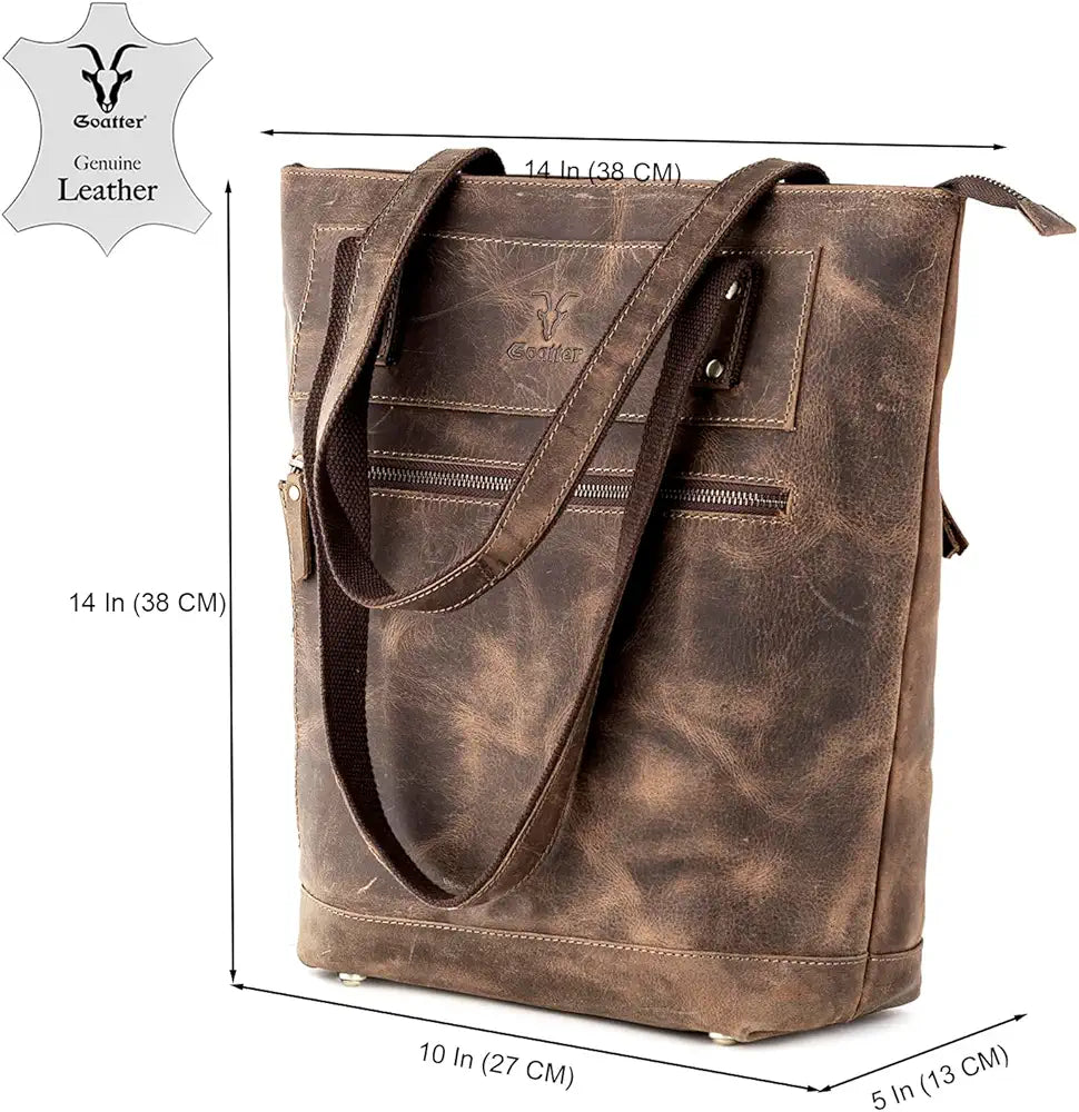 Goatter Genuine Leather Handbags For Working Women,