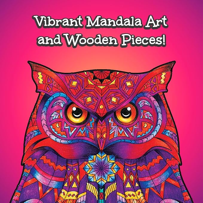 91knots Mystical Owl 83 Pieces Mandala Art Inspired Premium Wooden Jigsaw Puzzle for Kids & Children Aged 5+ Years