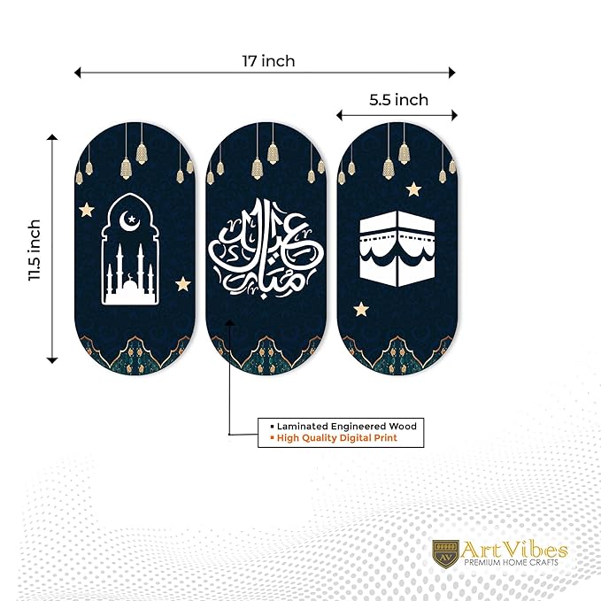 Artvibes Designer Wooden Wall Hanging Decoration Items for Home | Set of 3