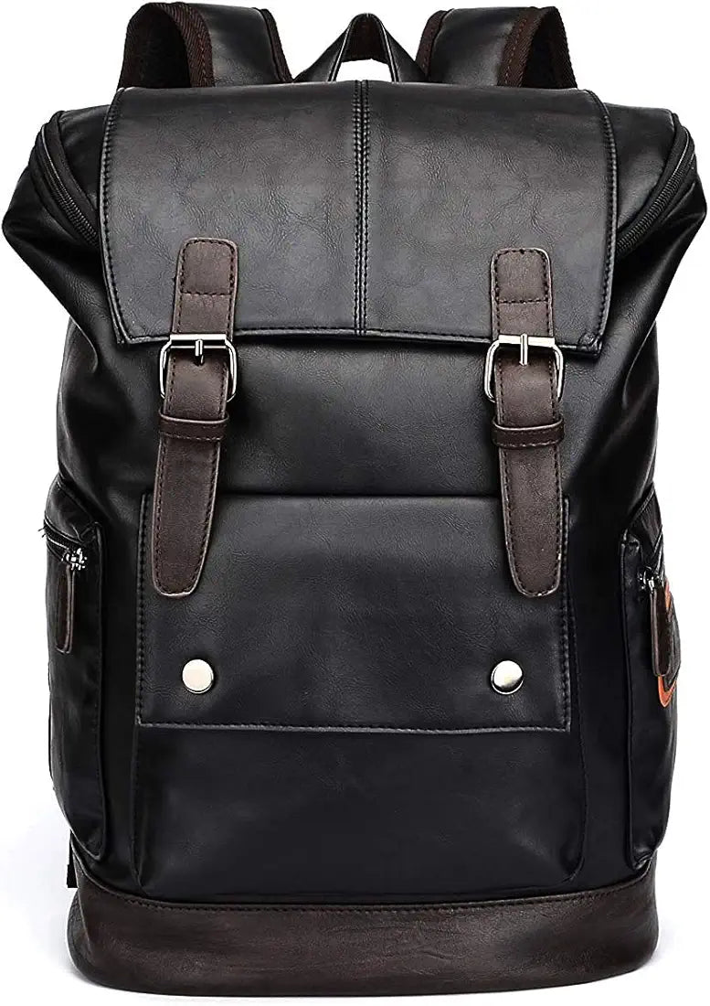 FUR JADEN Vegan Leather Anti Theft Casual Laptop Backpack with 15.6 Inch Laptop Pocket