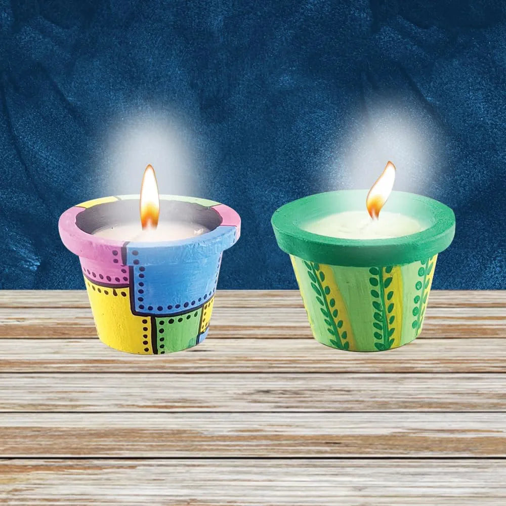 Toykraftt Art and Craft kit, Pot Painting Kit, Christmas Gift, DIY Diwali Candle Making Kit for age 8 to 12 - Candles From Pretty Pots