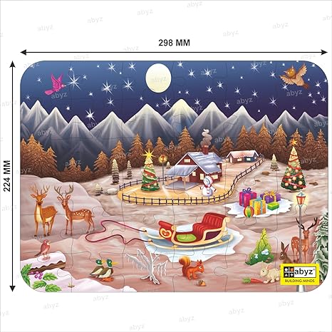ABYZ Wooden Jigsaw Puzzles for Kids Christmas Jigsaw Puzzle for Kids of Age 4-6 Years 36 Pcs Puzzle