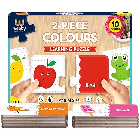 Webby Colours 2 Pieces Learning Pack Jigsaw Montessori Early Educational Pre School Puzzle