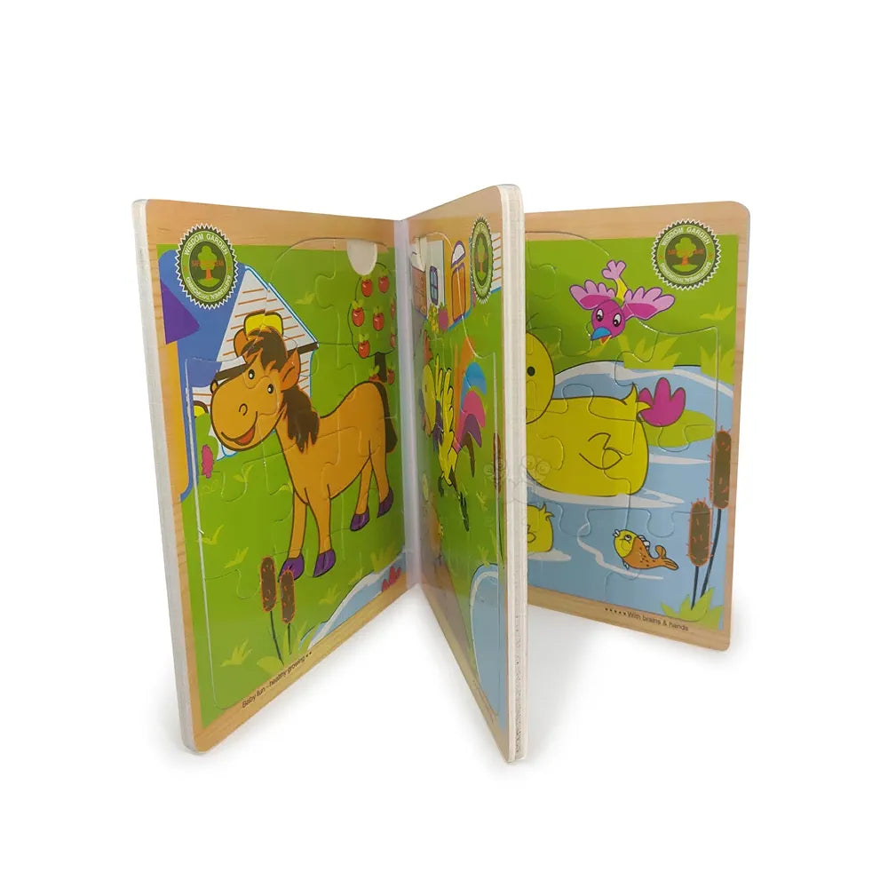 Trinkets & More – 6 in 1 3D Book Jigsaw Puzzle | Animal Themed for Toddlers Kids 2+ Years