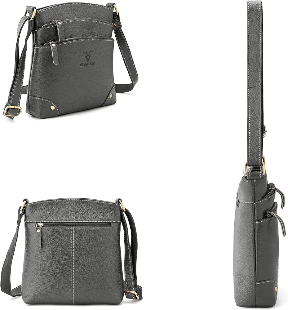 Goatter Genuine Leather 9.5" Inch Sling Cross-BodyBag for Girls And Women,