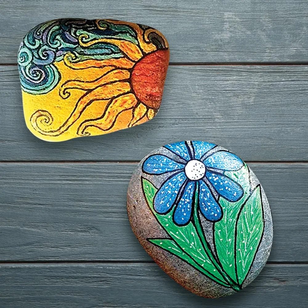 TOYKRAFTT Rock Painting Art N Craft, Stone Rock Painting Kit, Pebbles for Painting Kit for Kids, Gifts for Kids 7+ Years Old - Artistic Rock Painting, Multicolor